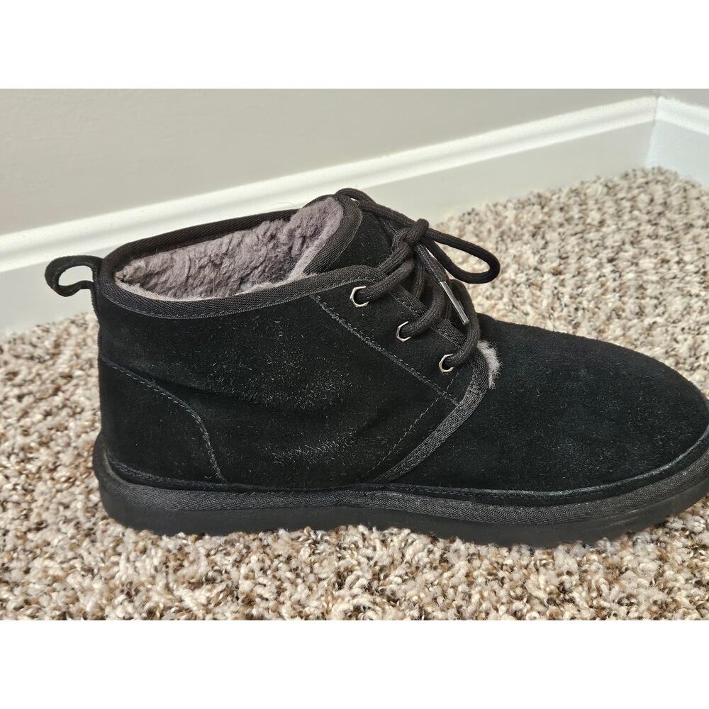 UGG Neumel Chukka Boots Men’s 10 Black Suede Shearling Lined 3236 - Picture 9 of 16